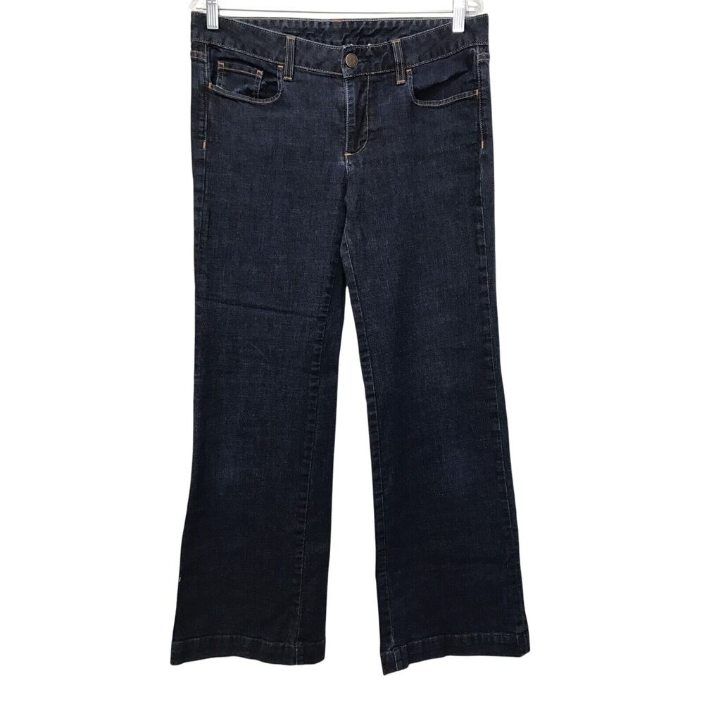 J Crew Jeans Womens 10 Denim Dark Wash Wide Leg Stretchy USA Style 91390